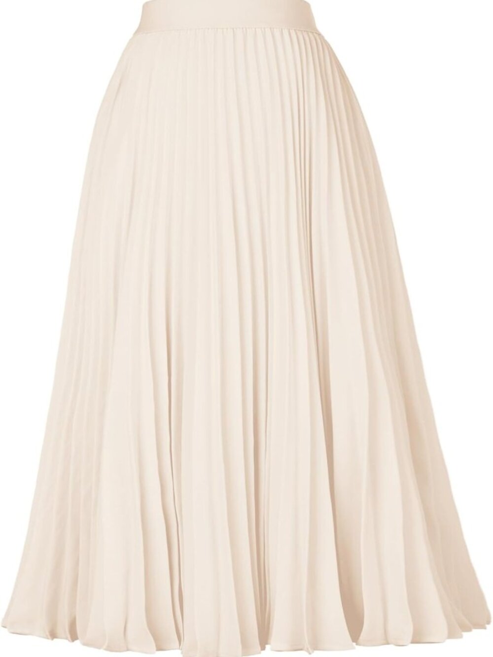 Chiffon Pleated Midi Skirt for Women | High Elastic Waist, Flowy A-Line, Casual